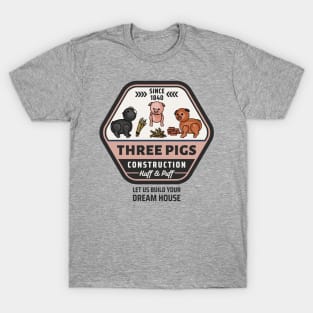 Three Pigs Construction Co. Logo T-Shirt